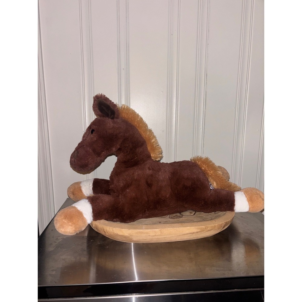 Gund Brown Horse Plush Stuffed Animal White Socks Blaze 4049364 Lying Floppy - Picture 2 of 8